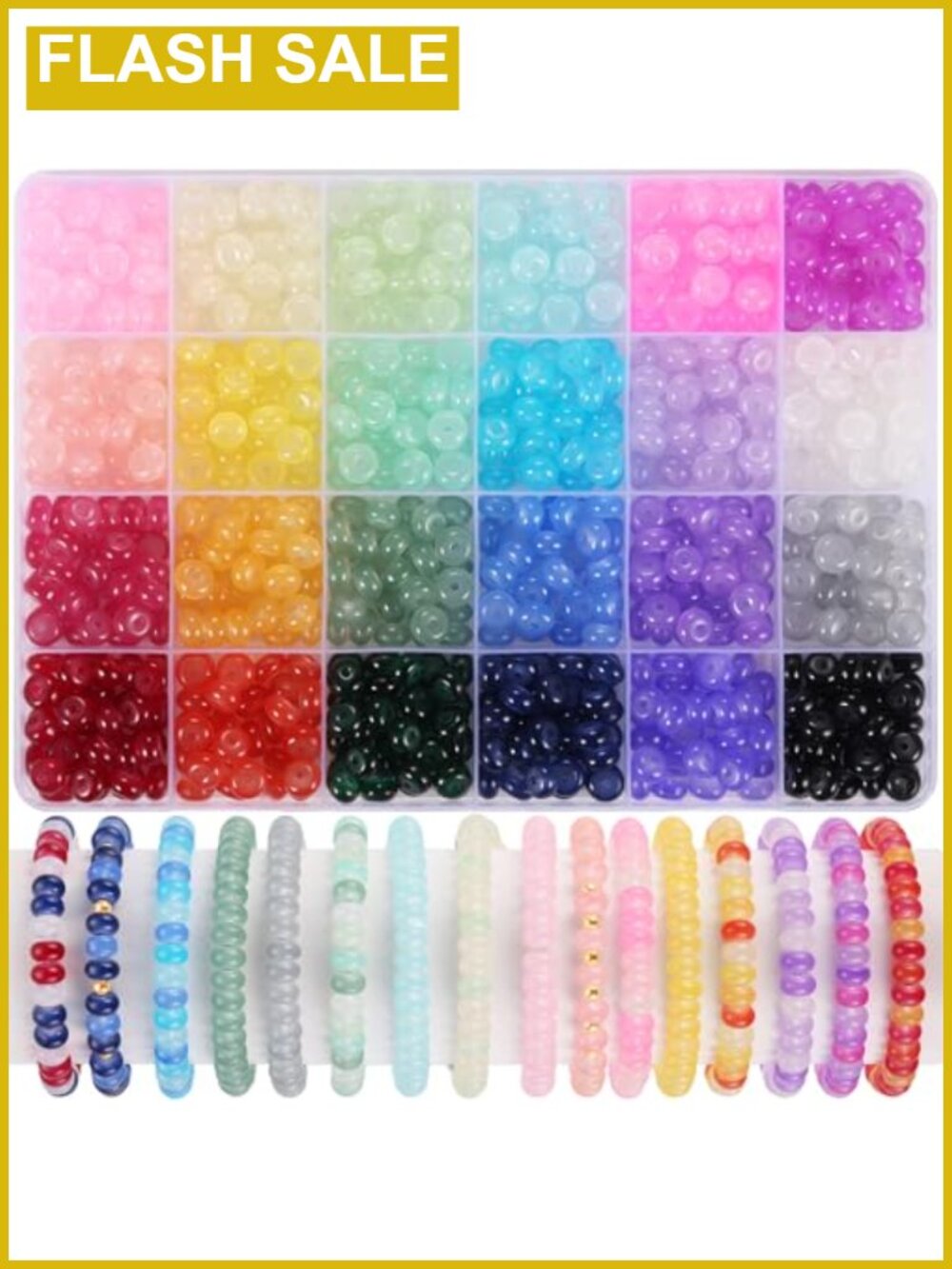 720pcs 8mm Glass Rondelle Beads Kit for Jewelry Making DIY Bracelet Necklace